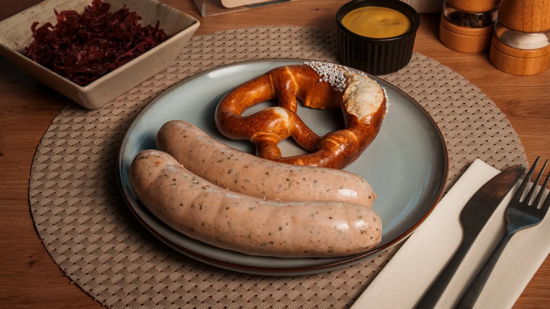 Weisswurst cu covrig bavarez
